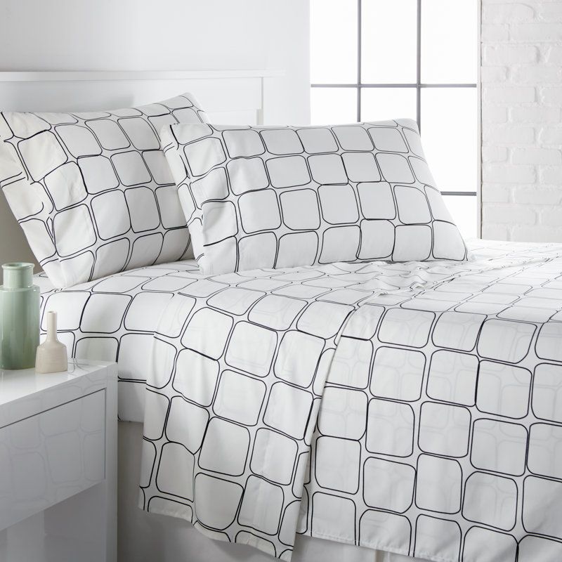 Orren Ellis Almont Tilted Tiles Geometric Sheet Set Wayfair